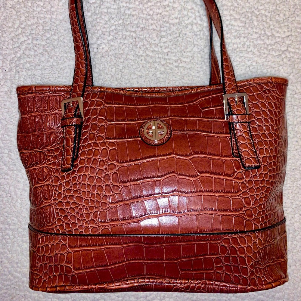 Giani Bernini Croc-Embossed Tote, Created for Macy’s, NEW w/o tag